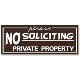 All Quality "Please No Soliciting Private Property" Engraved Sign, 2" x 5"
