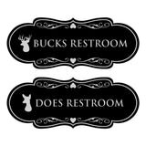 Designer Bucks and Does Novelty Restroom Signs (Set of 2) Wall or Door Sign
