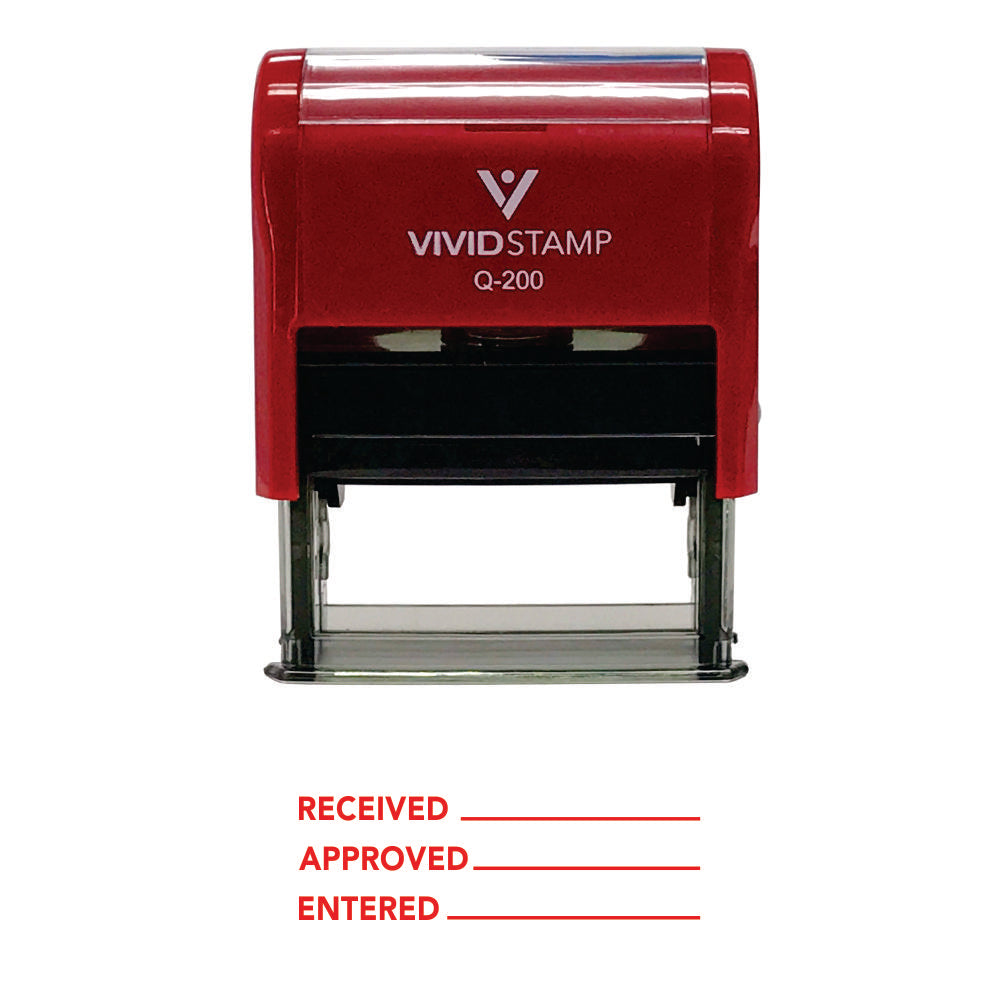 Received Approved Entered Self Inking Rubber Stamp