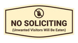 Fancy No Soliciting (Unwanted Visitors Will Be Eaten) Wall or Door Sign