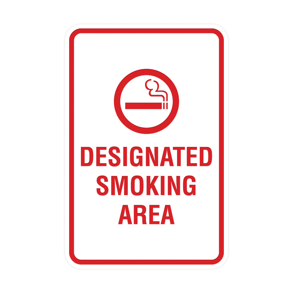 Portrait Round Designated Smoking Area Sign