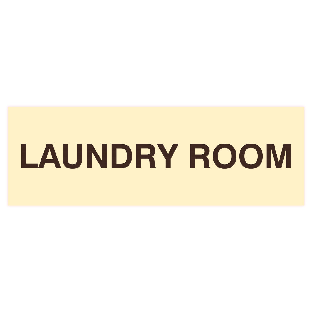 Ivory / Dark Brown Basic Laundry Room Door / Wall Sign