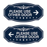 Victorian Please Use Other Door Sign Set