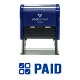 Paid W/ Check Icon Self Inking Rubber Stamp