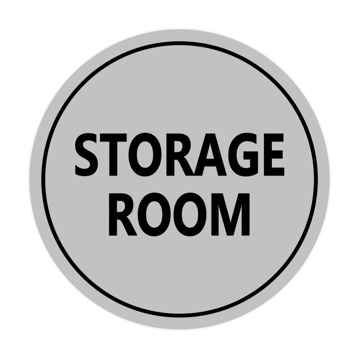 Light Gray / Black Signs ByLITA Circle Storage Room Sign