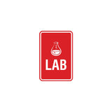 Portrait Round Lab Sign With Adhesive Tape, Mounts On Any Surface