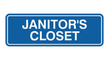 Blue Standard Janitor's Closet Sign