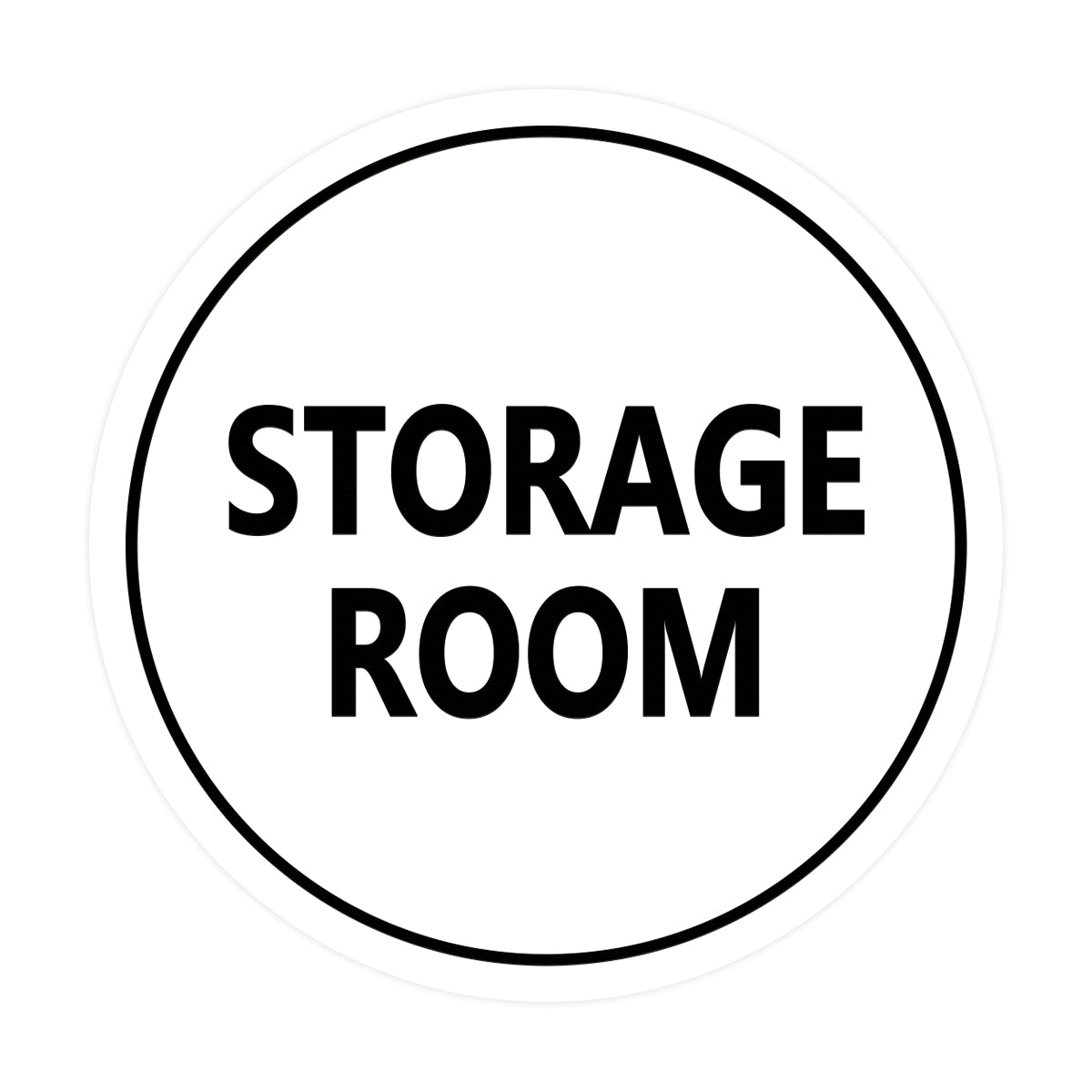 White / Black  Signs ByLITA Circle Storage Room Sign