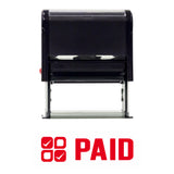 Paid W/ Check Icon Self Inking Rubber Stamp