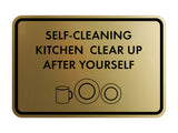 Classic Framed Self-Cleaning Kitchen Clear Up After Yourself Wall or Door Sign