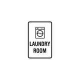 White Portrait Round Laundry Room Sign