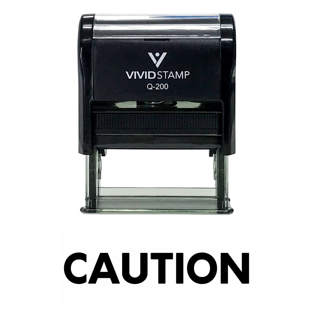 Caution Self Inking Rubber Stamp