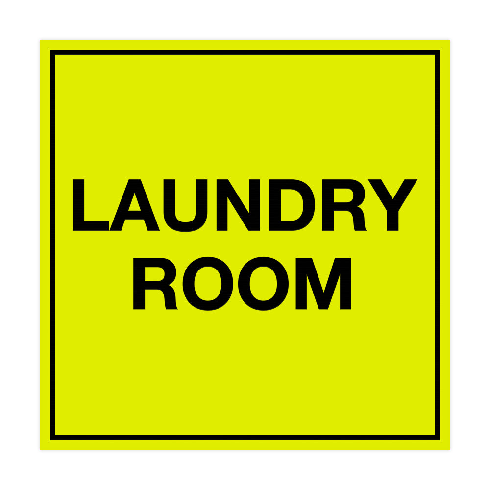 Yellow / Black Signs ByLITA Square Laundry Room Sign