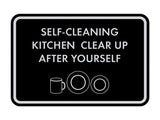 Classic Framed Self-Cleaning Kitchen Clear Up After Yourself Wall or Door Sign