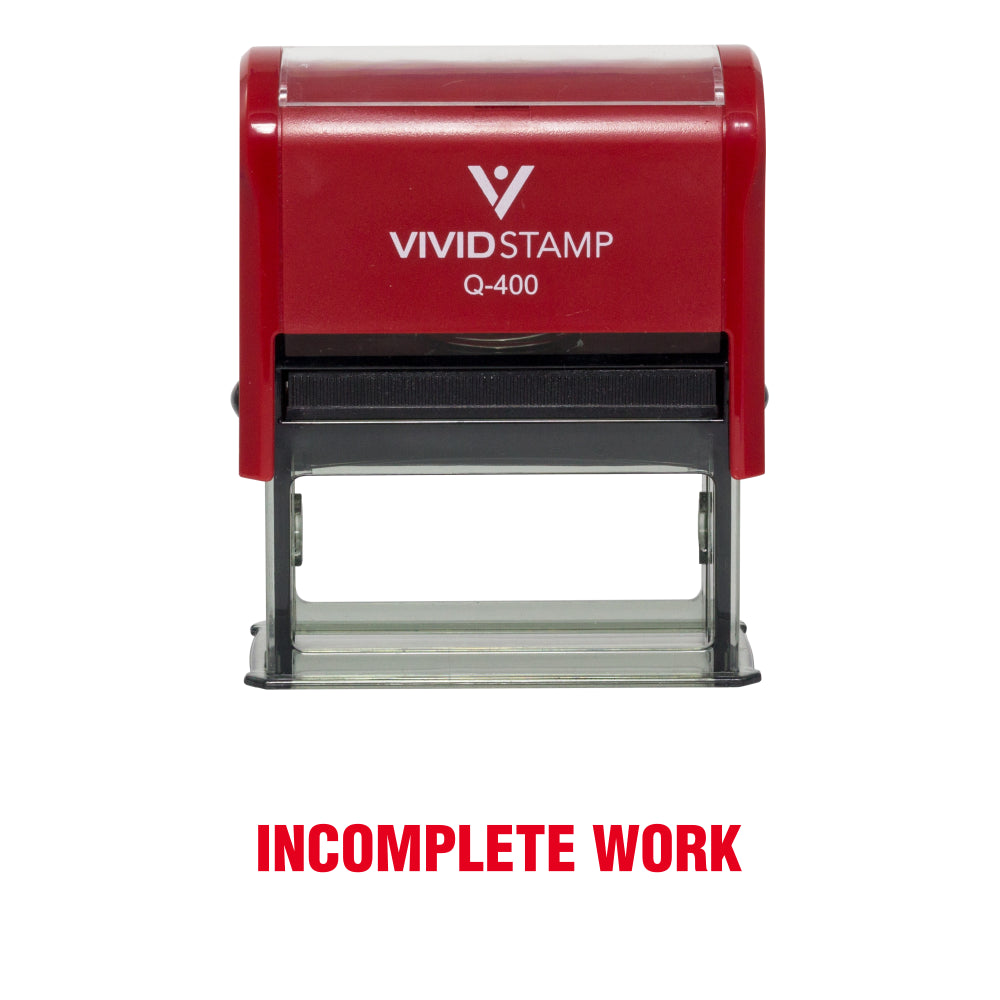 Incomplete Work Teacher Self Inking Rubber Stamp