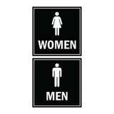 Signs ByLITA Square men women sign set with Adhesive Tape, Mounts On Any Surface, Weather Resistant, Indoor/Outdoor Use