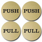 2" Round Push Pull Door Signs (Brushed Gold) - 2 sets (4pcs)