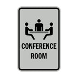 Lt Gray Portrait Round Conference Room Sign