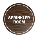 Walnut Signs ByLITA Circle Sprinkler Room Sign