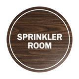 Walnut Signs ByLITA Circle Sprinkler Room Sign
