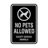 Portrait Round No Pets Allowed Except Service Animals Sign