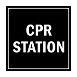 Signs ByLITA Square CPR Station Sign with Adhesive Tape, Mounts On Any Surface, Weather Resistant, Indoor/Outdoor Use