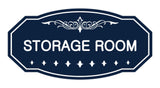 Navy Blue / White Victorian Storage Room Sign