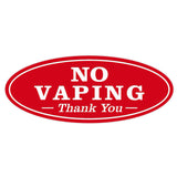 Oval NO VAPING Thank You Sign