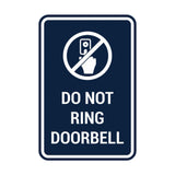 Portrait Round Do Not Ring Doorbell Sign
