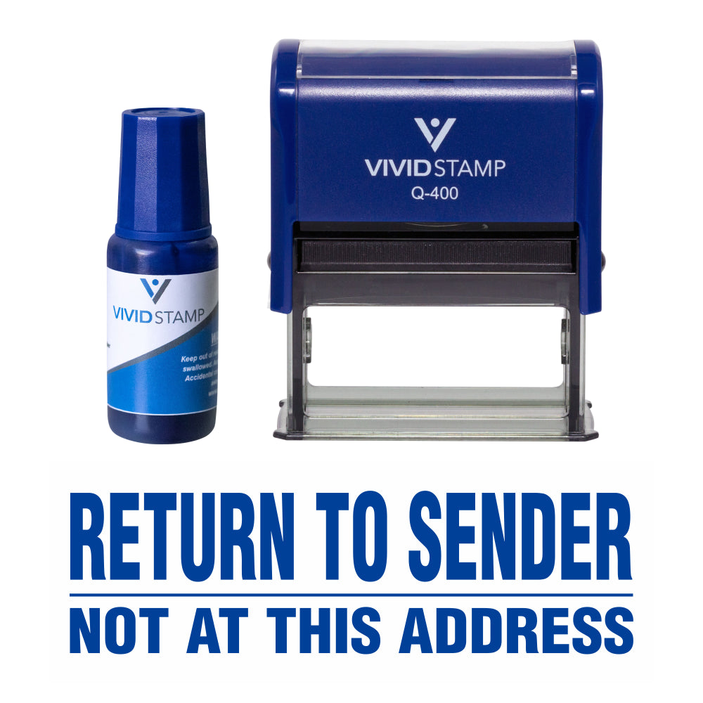 Return To Sender Not At This Address Self Inking Rubber Stamp Combo With Refill
