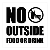 Square No Outside Food or Drink Wall / Door Sign