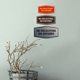 Fancy No Soliciting No Excuses Wall or Door Sign
