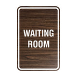 Walnut Portrait Round Waiting Room Sign