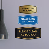 Fancy Please Clean As You Go Wall or Door Sign
