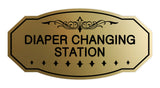 Brushed Gold Victorian Diaper Changing Station Sign