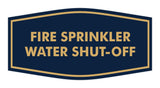 Signs ByLITA Fancy Fire Sprinkler Water Shut-Off Sign with Adhesive Tape, Mounts On Any Surface, Weather Resistant, Indoor/Outdoor Use