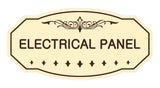 Ivory / Dark Brown Victorian Electrical Panel Sign