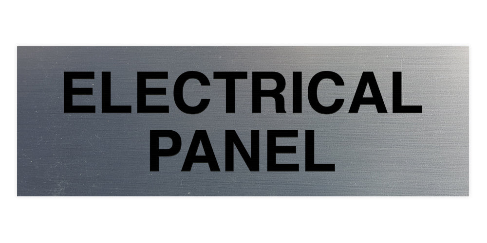 Brushed Silver Standard Electrical Panel Sign