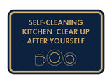 Classic Framed Self-Cleaning Kitchen Clear Up After Yourself Wall or Door Sign