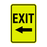 Portrait Round Exit Left Arrow Sign