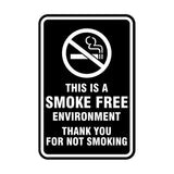 Portrait Round This Is A Smoke Free Environment Thank You For Not Smoking Sign