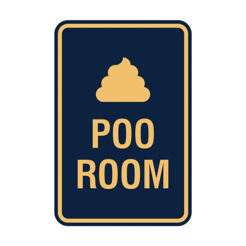 Portrait Round Poo Room Sign