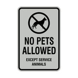 Portrait Round No Pets Allowed Except Service Animals Sign