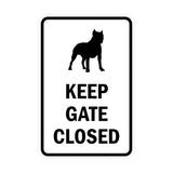 Portrait Round Keep Gate Closed Dog Sign