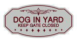 Victorian Dog In Yard Keep Gate Closed Sign