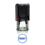 Round Priority Self Inking Rubber Stamp Size 1-1/4"