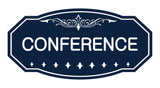 Navy Blue / White Victorian Conference Sign