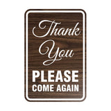 Portrait Round Thank You Please Come Again Sign