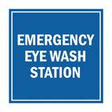 Signs ByLITA Square Emergency Eye Wash Station Sign with Adhesive Tape, Mounts On Any Surface, Weather Resistant, Indoor/Outdoor Use