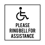Signs ByLITA Square please ring bell for assistance Sign